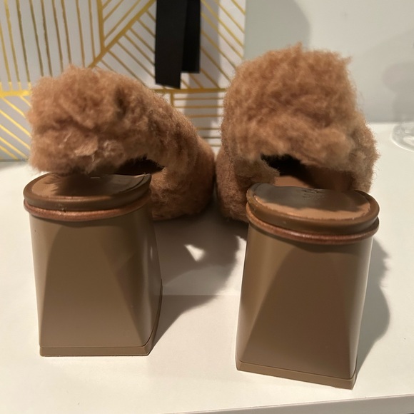 MaxMara Clarec Teddy Camel sling back heel - NEW IN BOX Size 39.5 - Picture 9 of 16